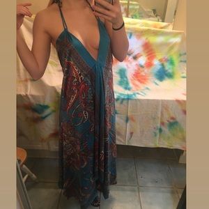 Silk boho maxi dress